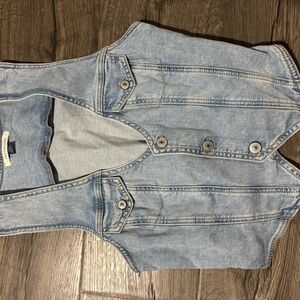 American Eagle Outfitters Light Blue Denim Vest